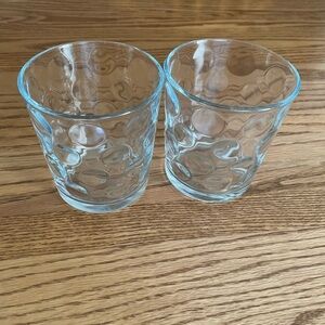 Vintage Whiskey Rocks Vodka Glass Pair Circle Dot “Mirage” Pattern by Pasabahce